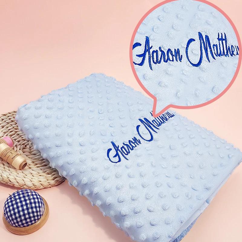 Couverture personnalisée prénom bébé cadeau naissance nouveau-né garçon fille lit poussette