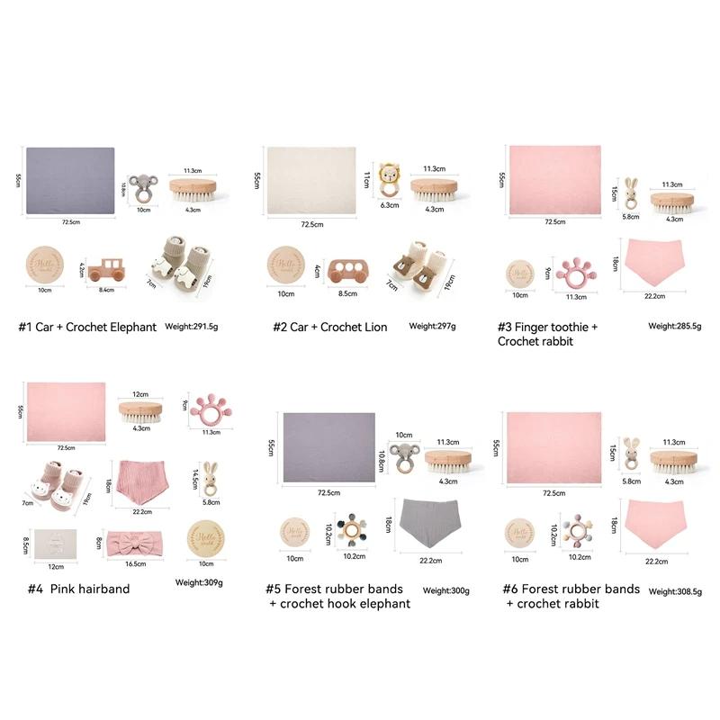 Coffret cadeau naissance 7 pièces : couverture bébé coton double face