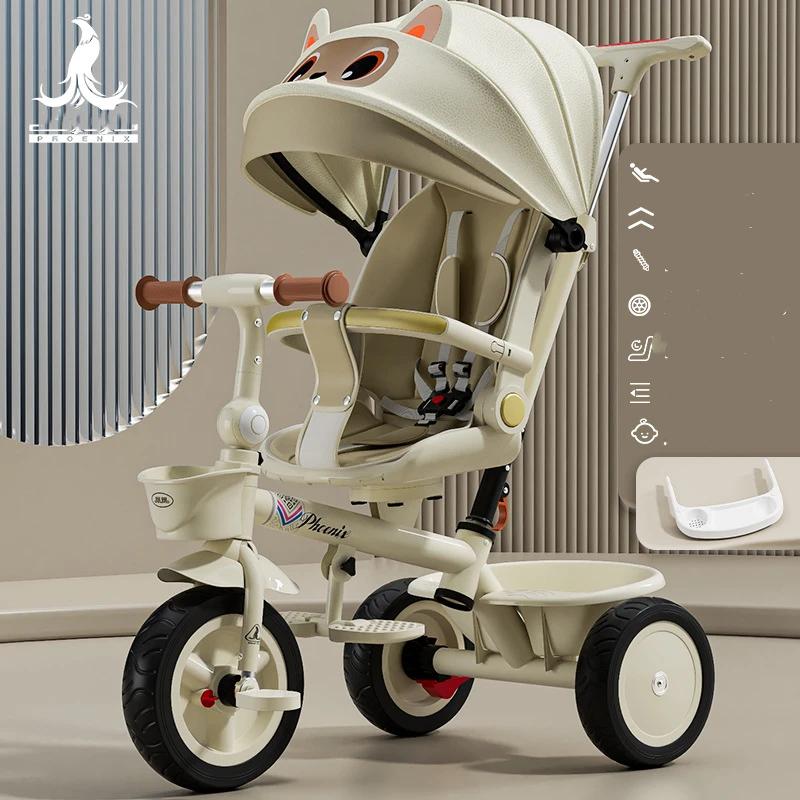 Poussette bébé Tricycle pour enfants peut s'allonger dans les deux directions grande poussette bébé poussoir bébé vélo pliable bébé vélo