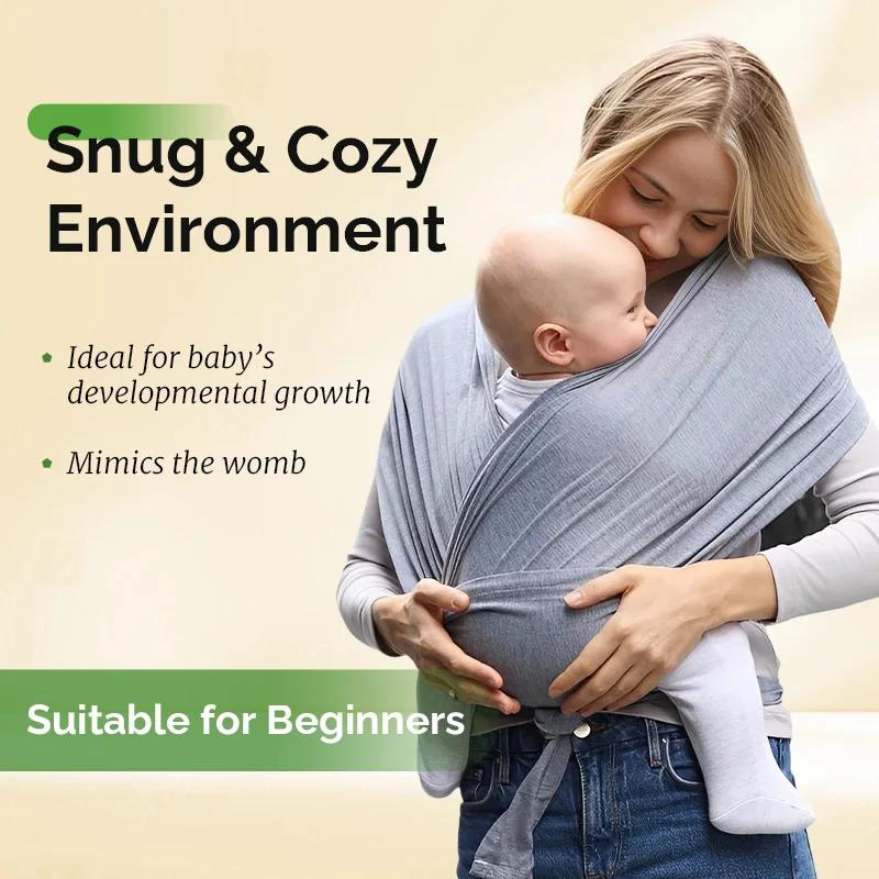 PANGDUBE Porte-bébé en tissu Kangaroos pour transporter des bébés, écharpe ergonomique pour bébé, foulard d'allaitement, écharpe extérieure pour bébé