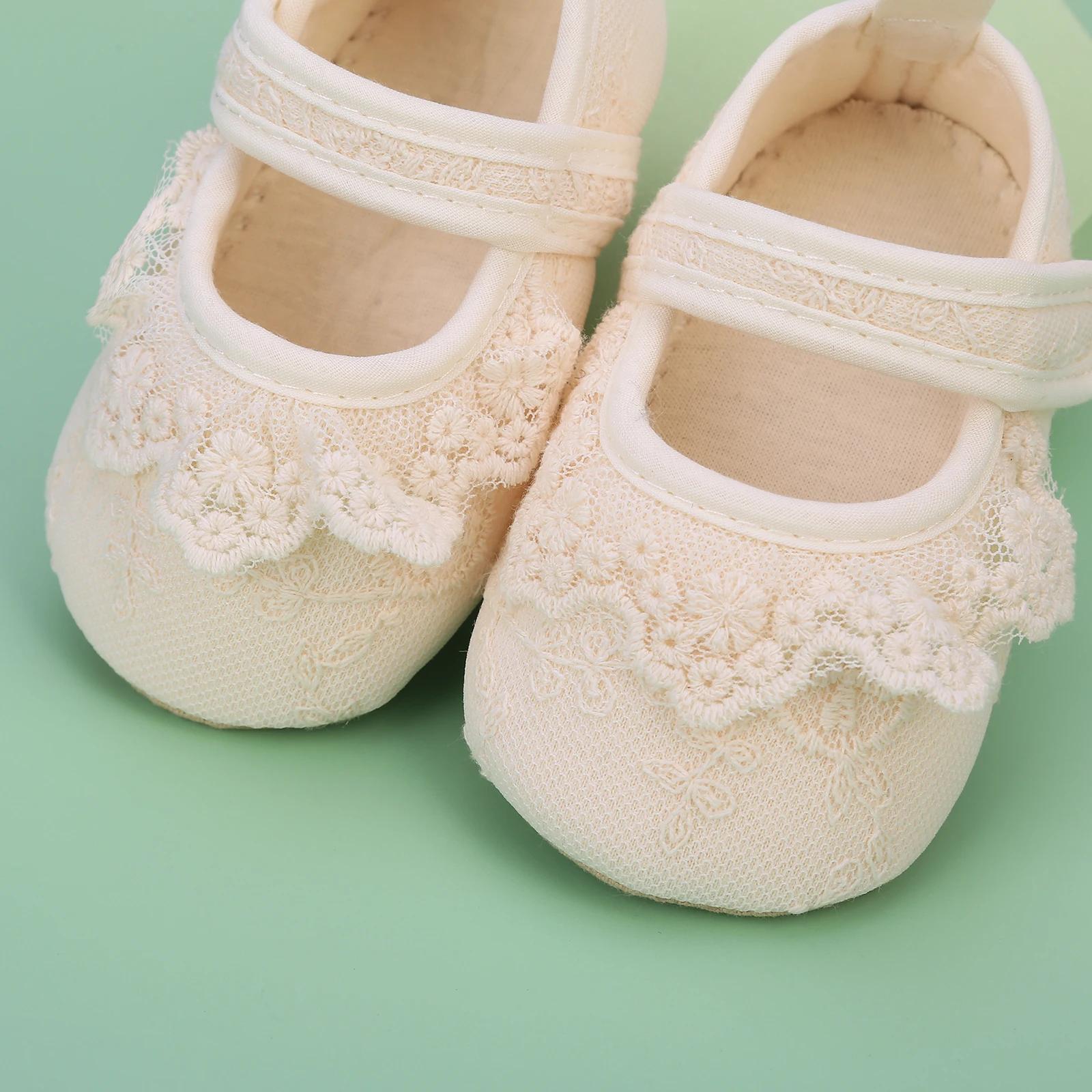 Chaussures bébé fille antidérapantes dentelle - Premiers pas souples printemps automne