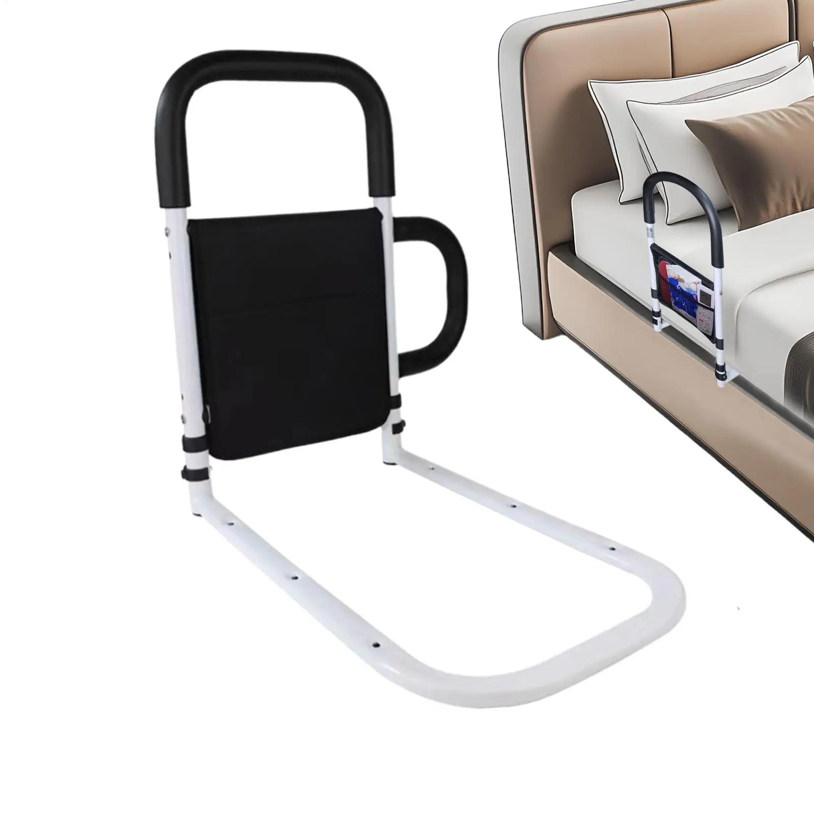 Barre de maintien de lit pour personnes âgées avec poches de rangement