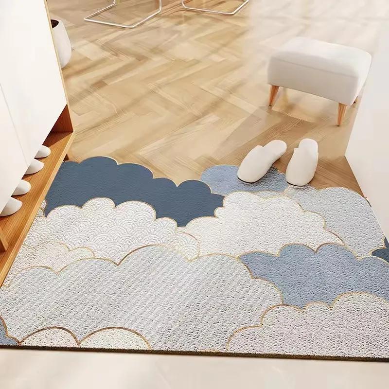 Tapis de porte d'entrée antidérapant, coupe libre, décoratif, parfait pour le linge, la cuisine, la décoration de la pièce des invités