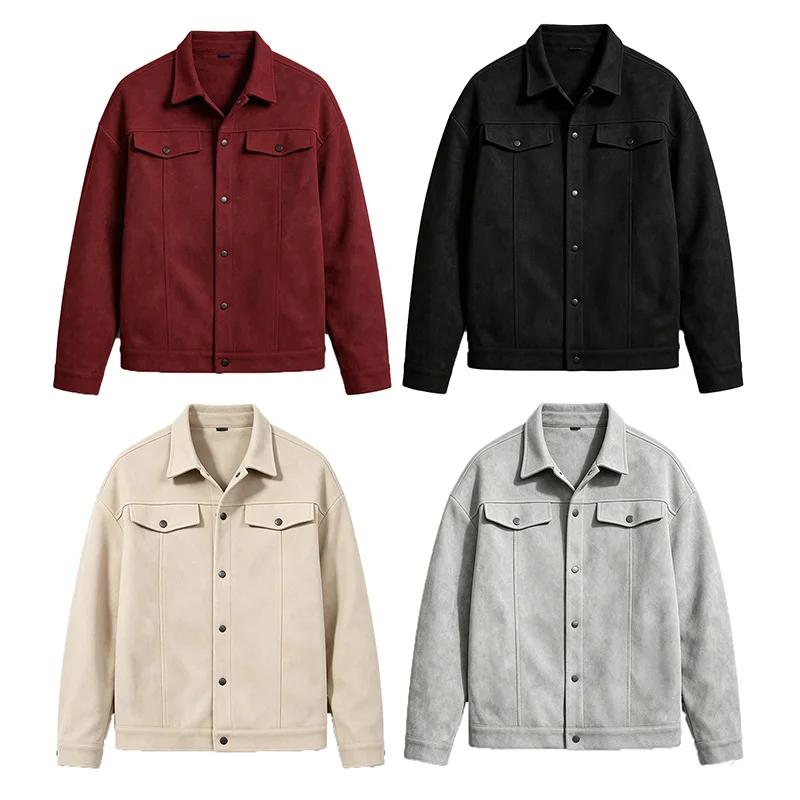 Veste courte en laine à col pour homme