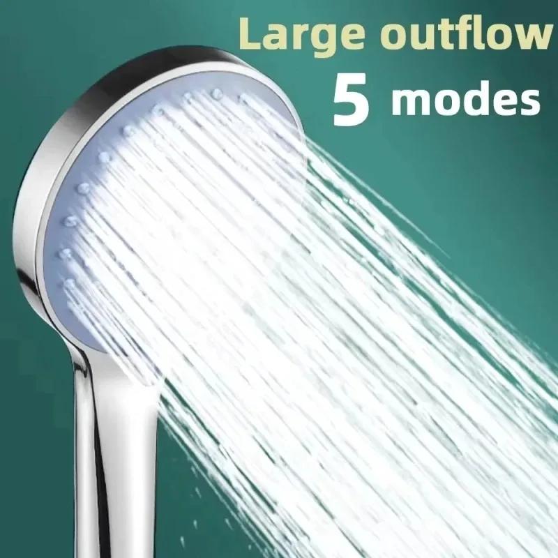 Douche 3 Kit Boosté 5 vitesses grande sortie d'eau ensemble de douche de 3 pièces ménage à main grand panneau salle de bain douche