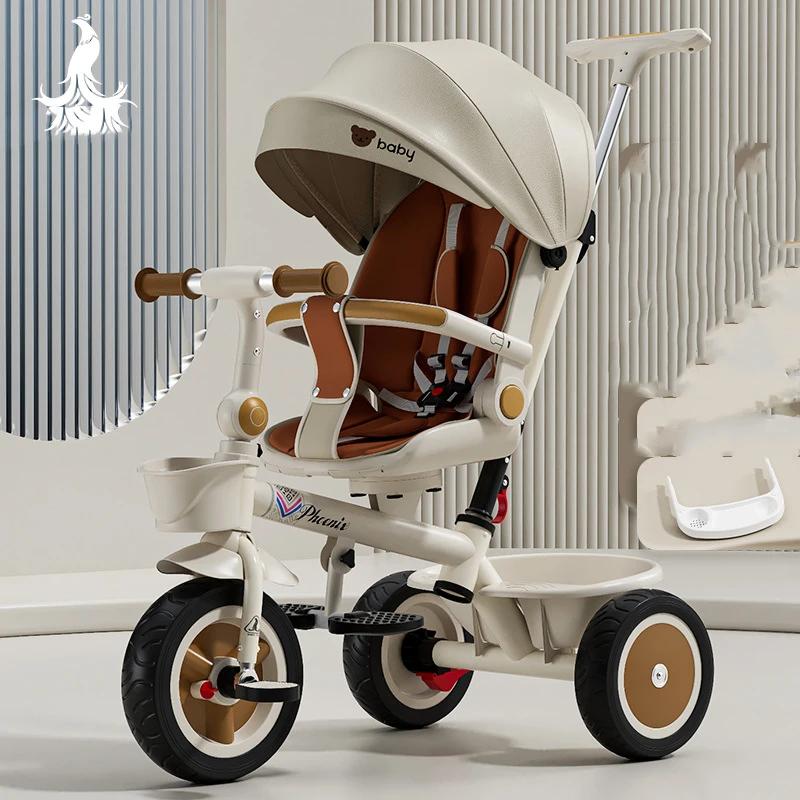 Poussette bébé Tricycle pour enfants peut s'allonger dans les deux directions grande poussette bébé poussoir bébé vélo pliable bébé vélo