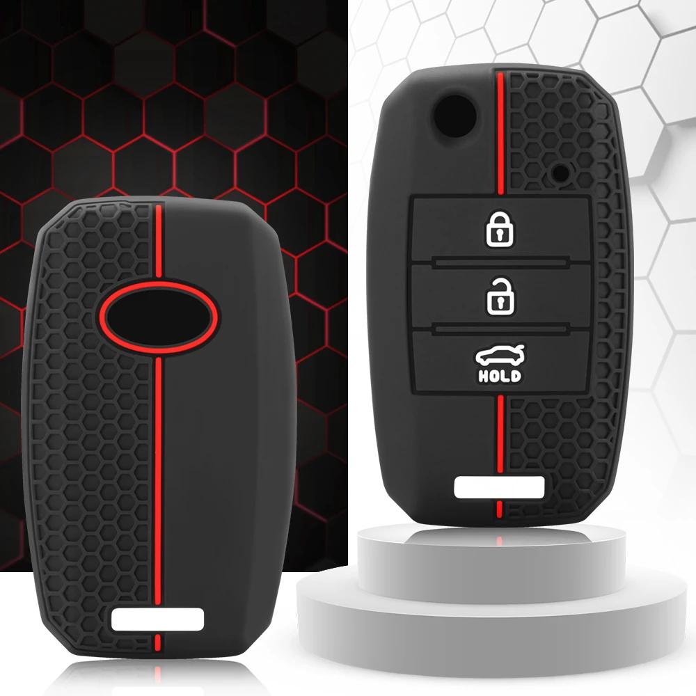 Housse de Protection pour clé de voiture pliante en Silicone, étui de Protection pour télécommande KIA Sid Rio Soul Sportage Ceed Sorento Cerato K2 K3 K4 K5