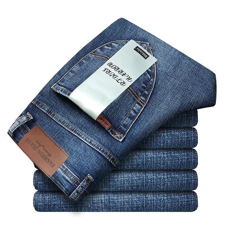 Wthinlee 8 modèles printemps automne affaires jean hommes décontracté droit Stretch mode classique travail Denim pantalo