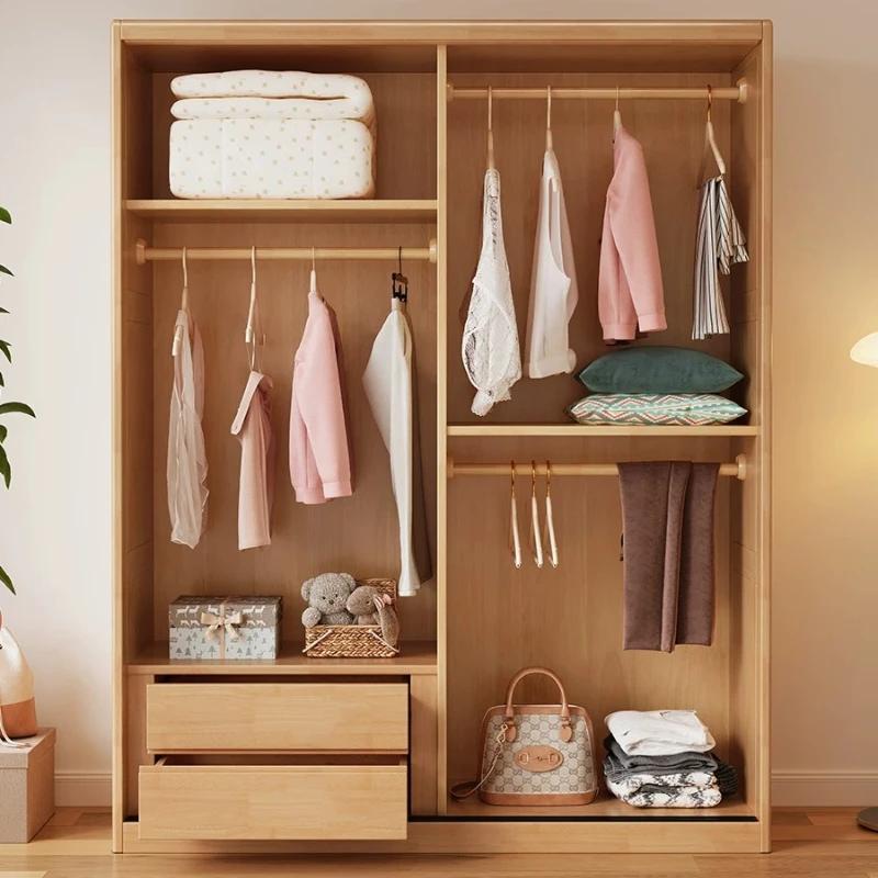 Armoire de luxe à portes coulissantes pour chambre, placards de rangement, armoire à vêtements en bois style ferme, meuble de chambre à coucher
