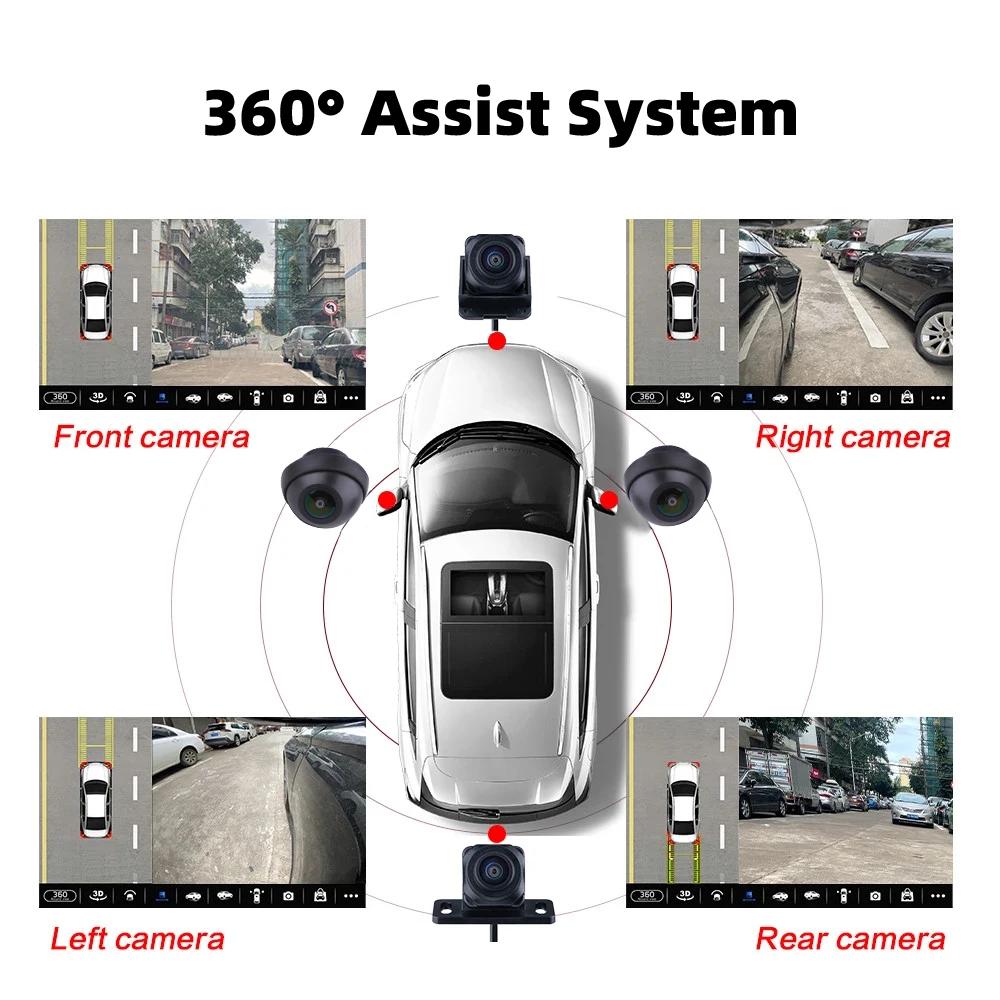 Voiture 360 ° Caméra système panoramique pour écran multimédia Android, système multimédia Android avec fonction 360APP