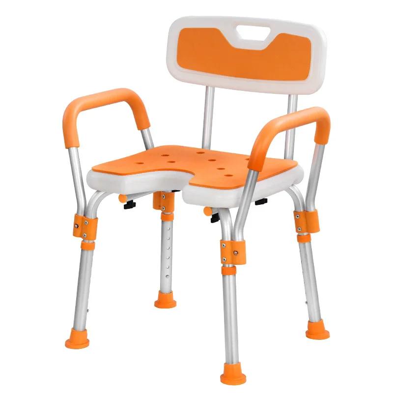 Chaise de douche pour douche intérieure, avec accoudoirs et dossier, siège de douche antidérapant pour baignoire, siège de bain de sécurité réglable en hauteur