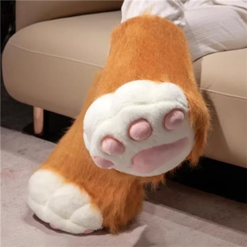 Kawaii Anime Cosplay patte de chat chaussons en peluche femmes chaud hiver maison pantoufles mignon cadeau pour les Fans