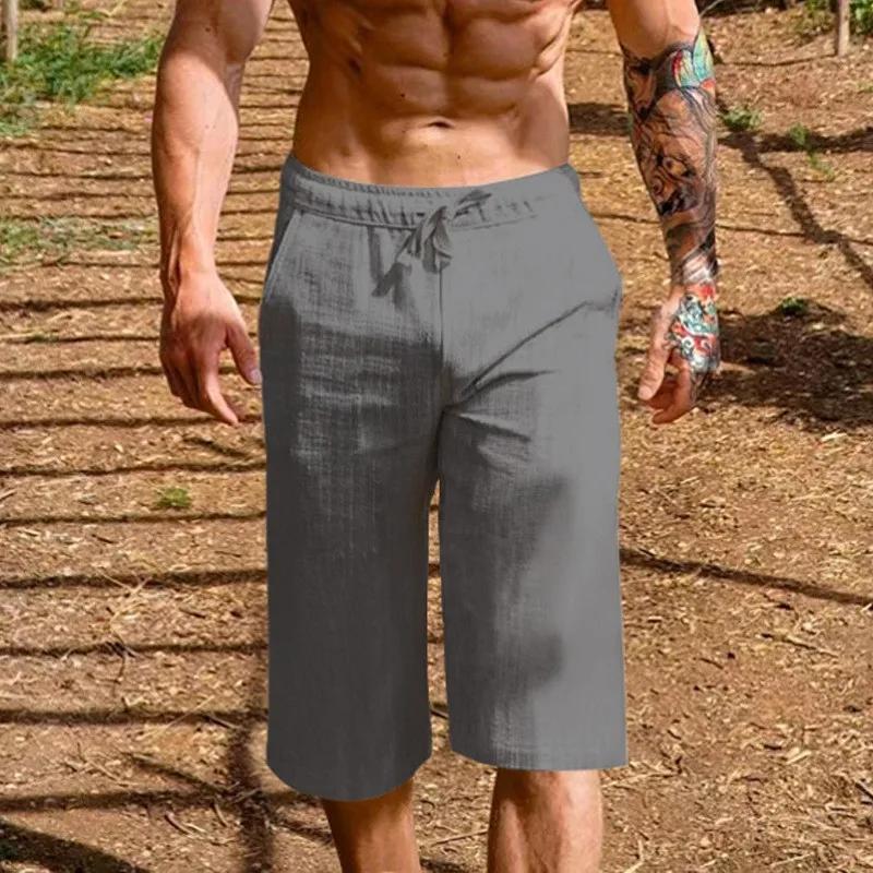 Pantalon court en lin pour hommes