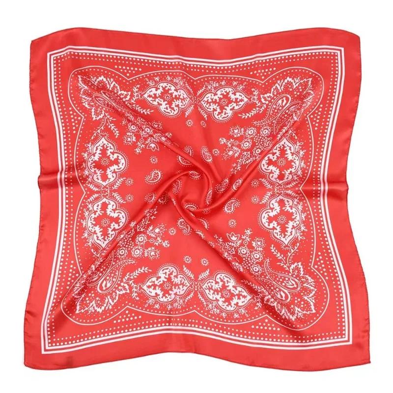 Femmes écharpe 70 cm noir Hip Hop Bandana foulard Paisley imprimé Hijab chapeaux poignet bandeau carré foulards imprimer mouchoir