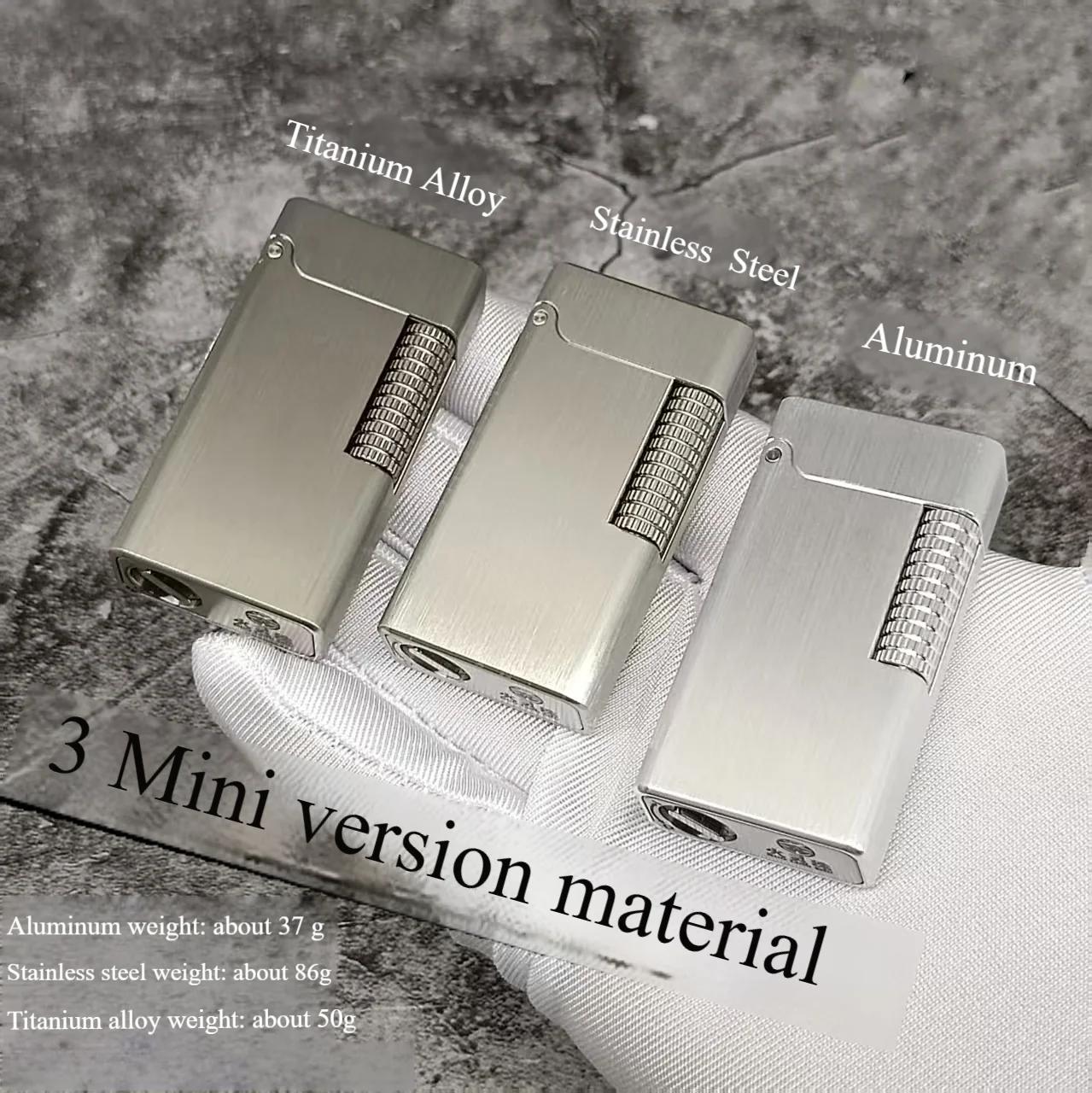 Mini briquet mécanique à liquide Kerosen e en alliage de titane – Curseur à ressort, allumage automatique, style rétro vintage