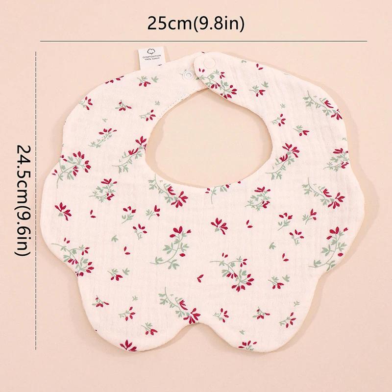 Bavoirs bandana coréen 5 pièces coton pastoral floral - Serviettes salive bébé garçon fille nouveau-né