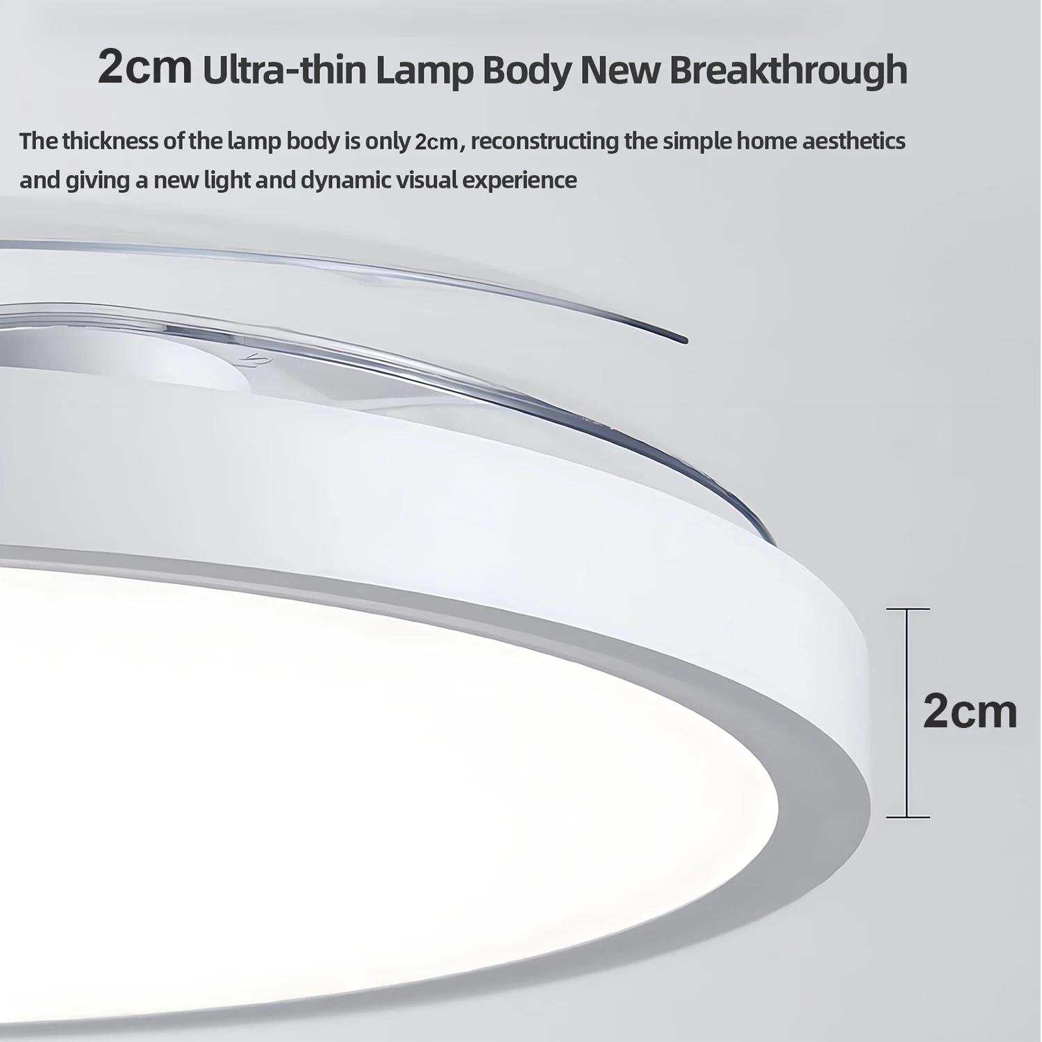 Ventilateur de Plafond Invisible Moderne avec Lumière LED