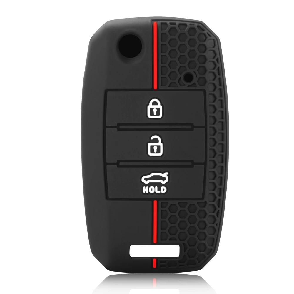 Housse de Protection pour clé de voiture pliante en Silicone, étui de Protection pour télécommande KIA Sid Rio Soul Sportage Ceed Sorento Cerato K2 K3 K4 K5