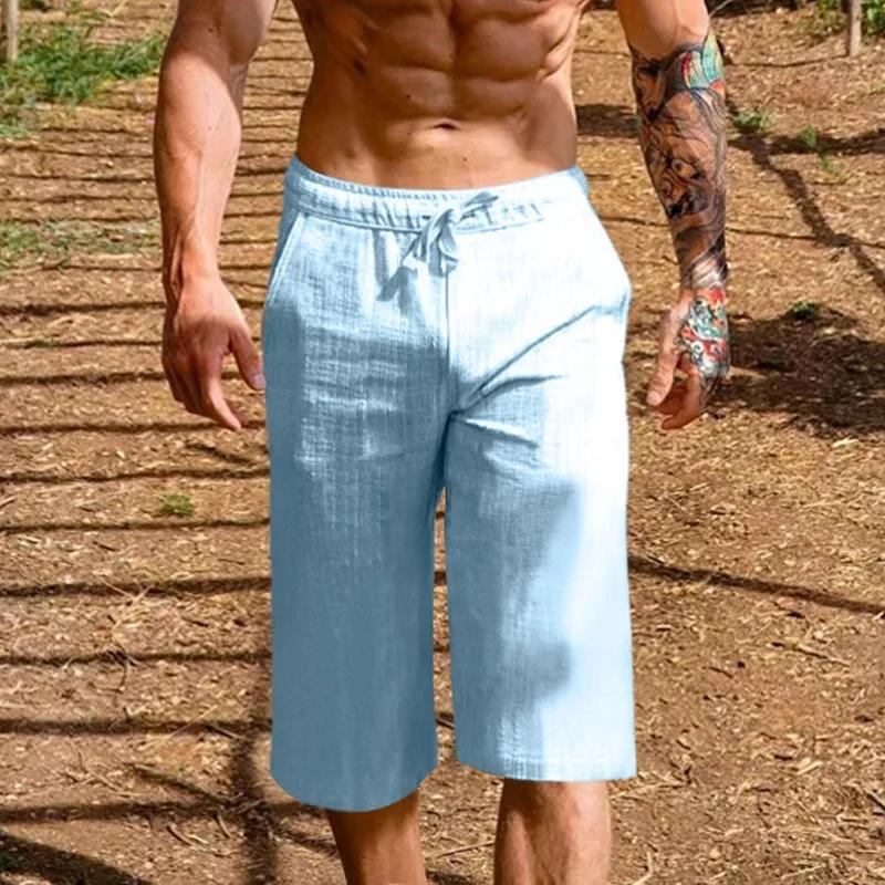 Pantalon court en lin pour hommes