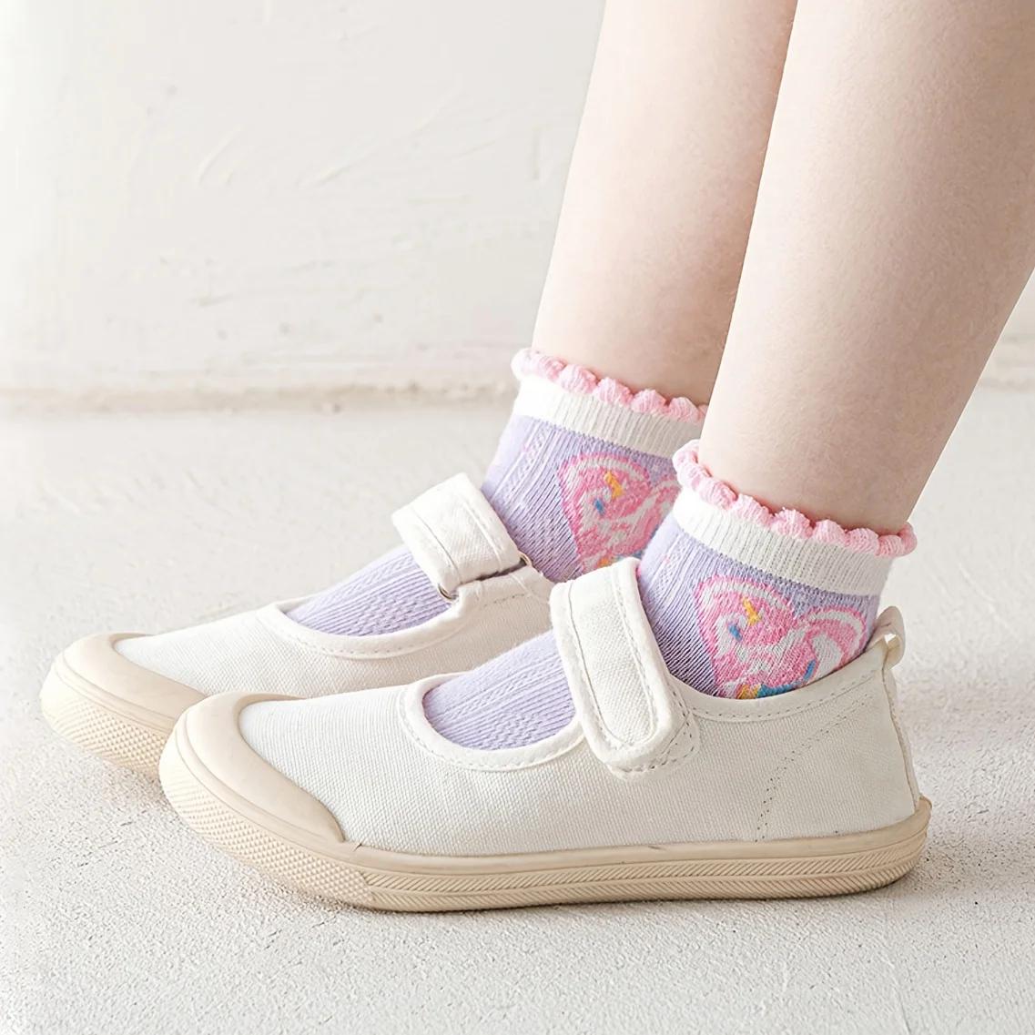 Chaussettes filles licorne antidérapantes - Double maille confortable pour enfants 1-12 ans - Collection bébé