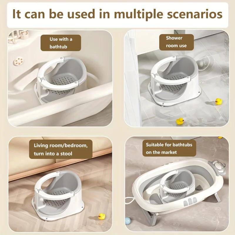 Siège de bain pour bébé, support de bain pour bébé, siège de bain pour bébé qui s'assoit, fournitures d'assistance à la douche pour la sécurité des enfants à la maison, en voyage, pour l'installation
