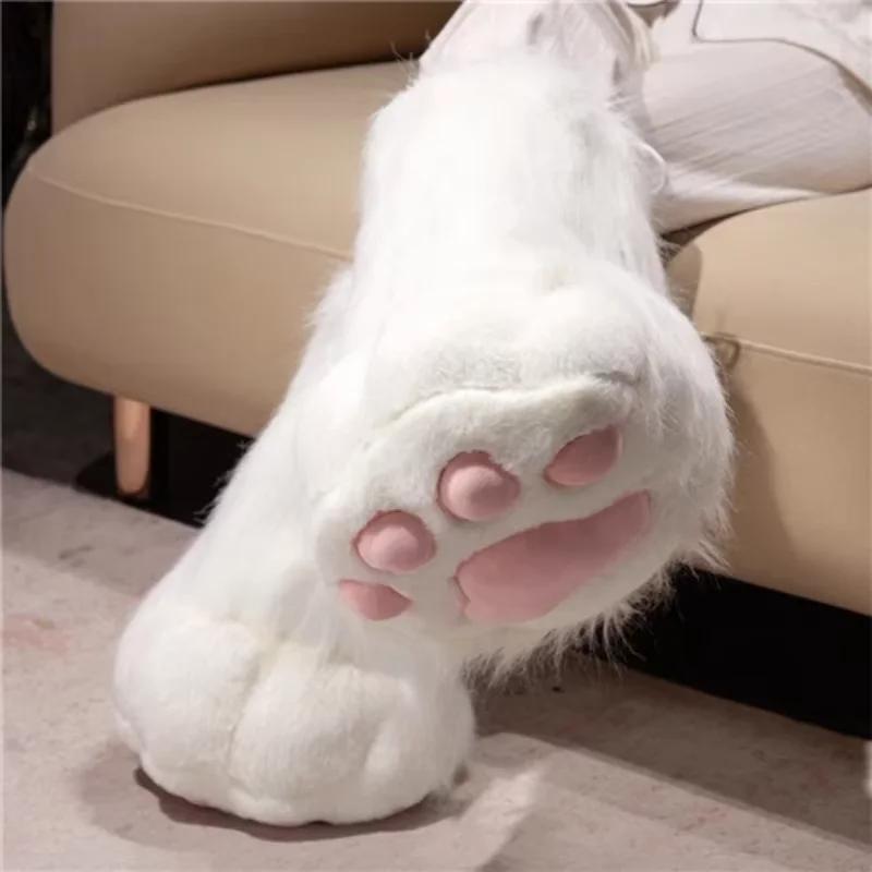 Kawaii Anime Cosplay patte de chat chaussons en peluche femmes chaud hiver maison pantoufles mignon cadeau pour les Fans