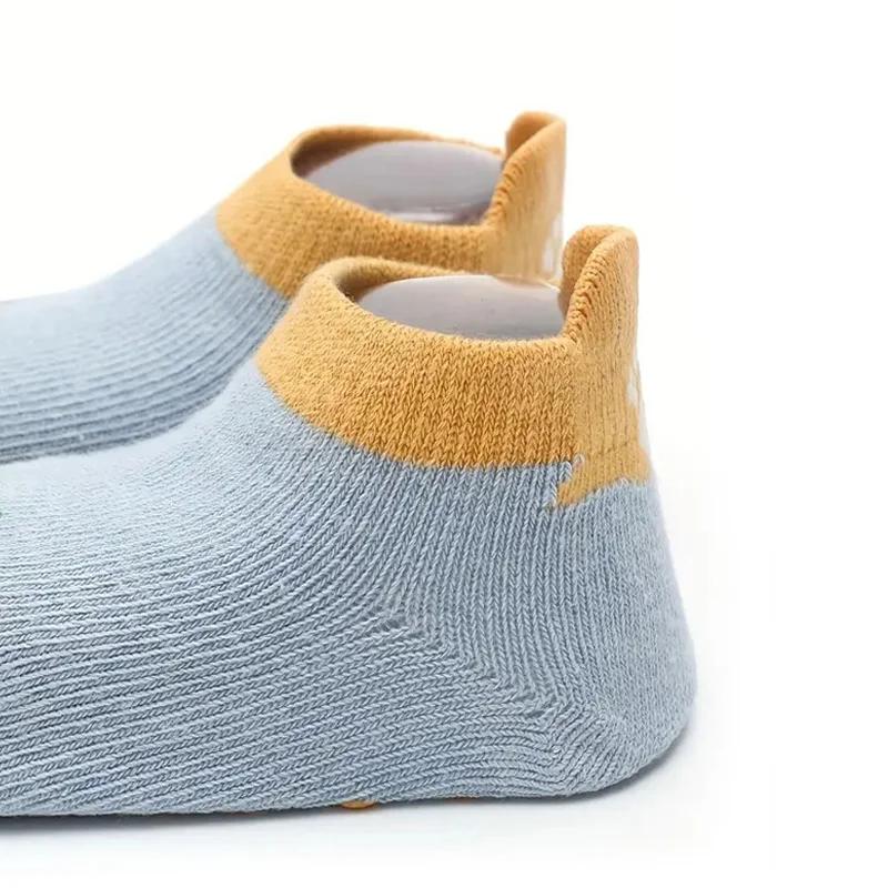6 paires chaussettes coton enfants motif animal dessin animé - Antidérapantes confortables bébé