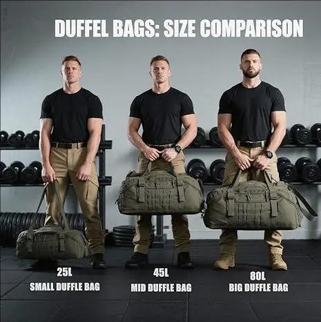 30L 45L 80L sac polochon de voyage sac à dos tactique militaire avec sangle réglable sac de week-end pour hommes femmes