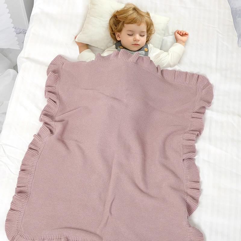 Couverture tricotée 90x70cm pour nouveau-né - Douce et solide pour berceau ou poussette