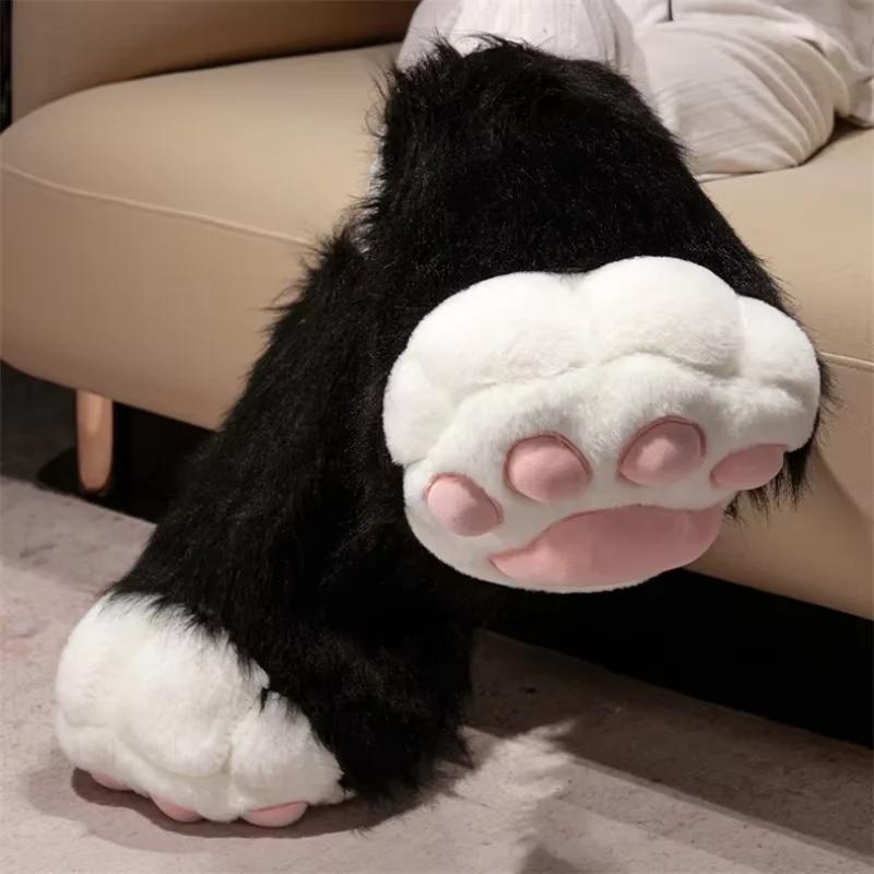 Kawaii Anime Cosplay patte de chat chaussons en peluche femmes chaud hiver maison pantoufles mignon cadeau pour les Fans