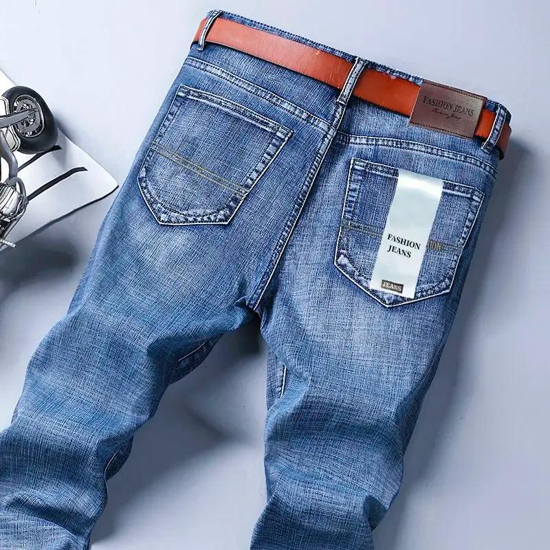 Wthinlee 8 modèles printemps automne affaires jean hommes décontracté droit Stretch mode classique travail Denim pantalo