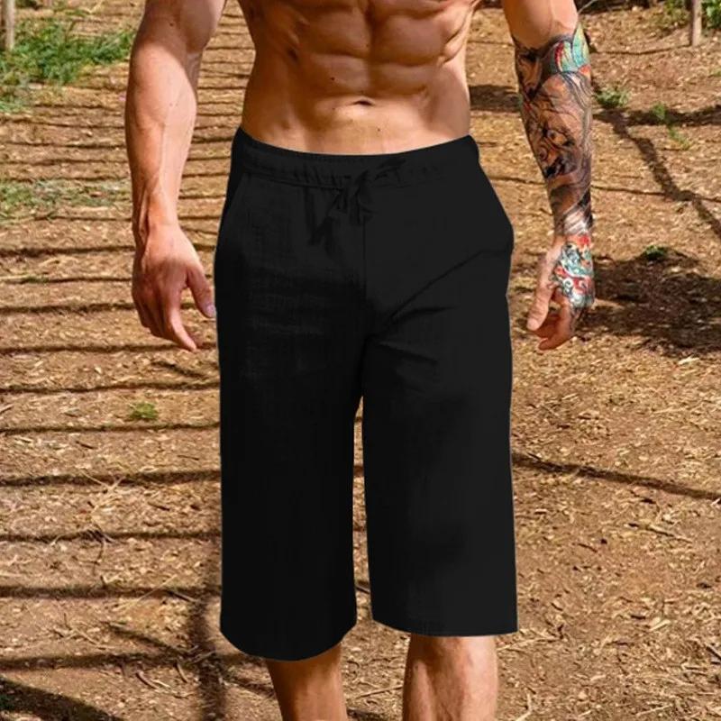 Pantalon court en lin pour hommes
