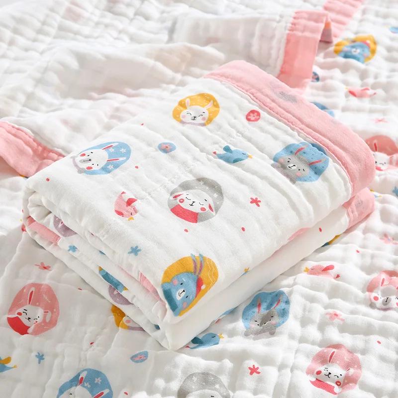Couverture bébé 6 couches gaze coton 100% - Enveloppe respirante douce pour nouveau-né et serviette de bain