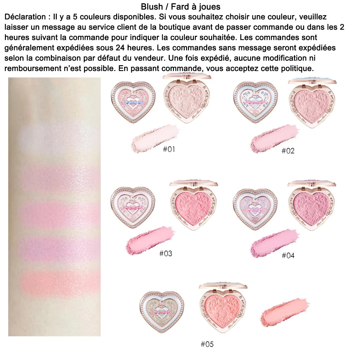 Coffret Flower Knows Strawberry Cupid Pink Pop Rouge à Lèvres Velours Mat Poudre Compacte Blush Liquide Maquillage Léger