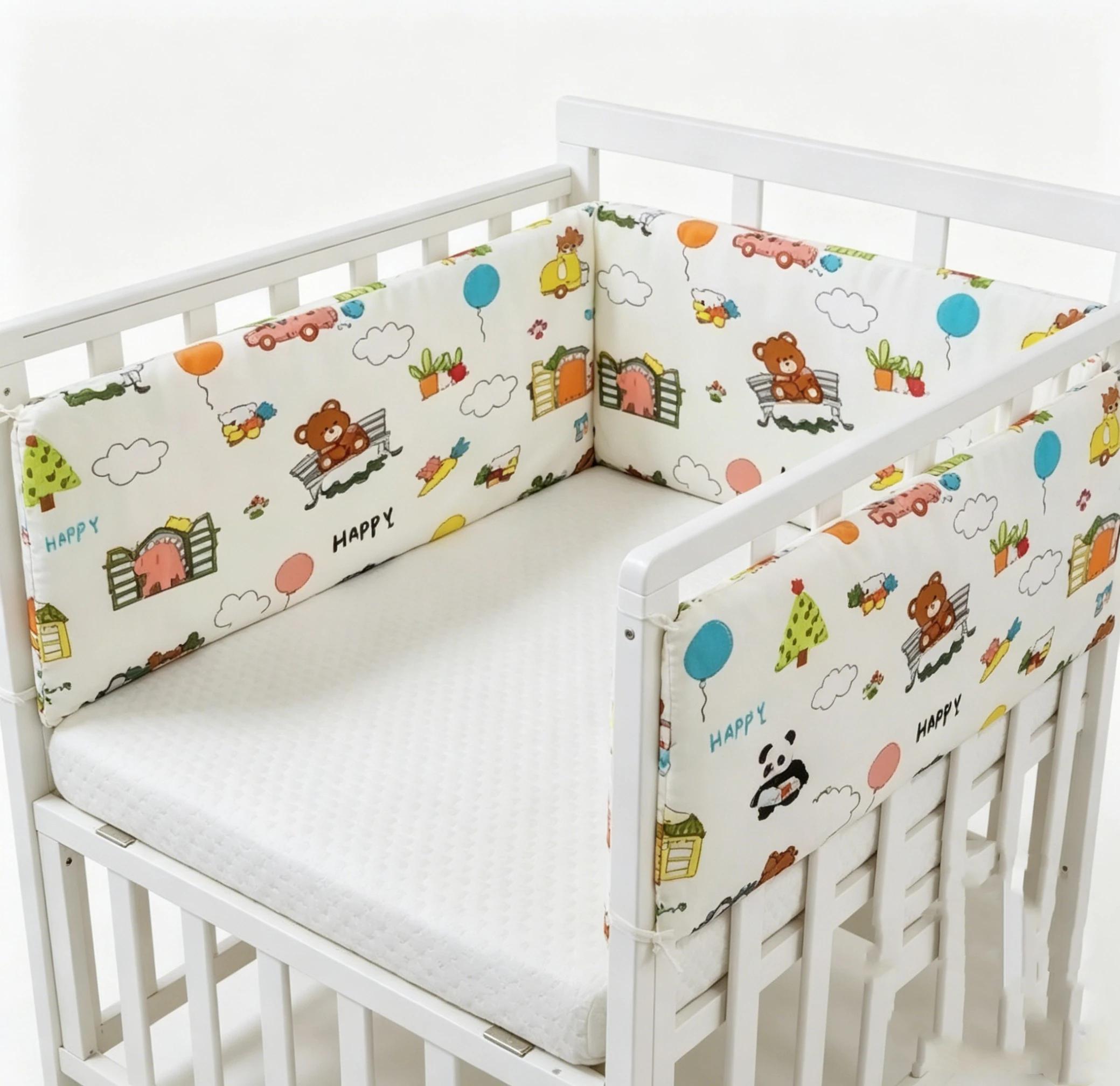 Barrière de lit bébé en coton tressé avec fermeture éclair