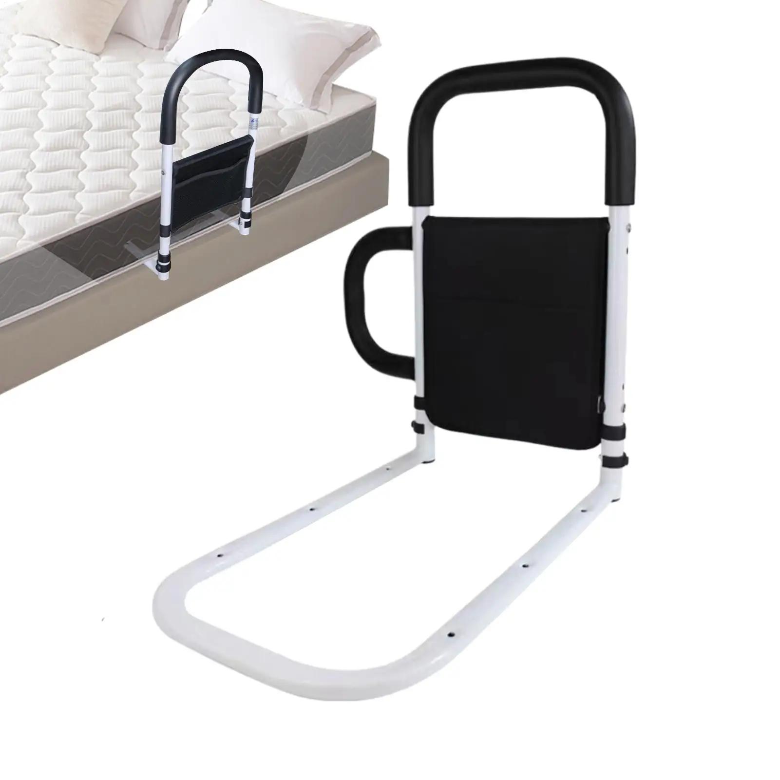 Barre de maintien de lit pour personnes âgées avec poches de rangement