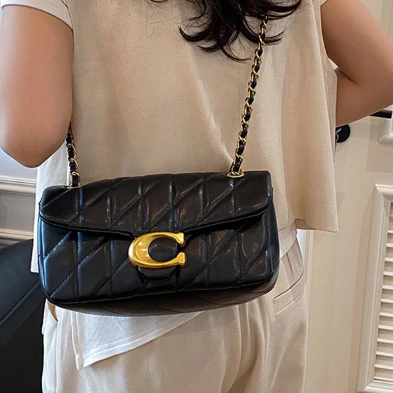 Sac à main féminin haut de gamme avec sangle chaîne diamant petit sac carré bandoulière tendance