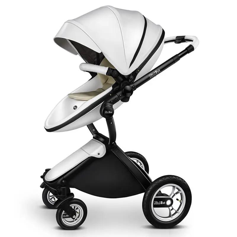 Poussette de Luxe Portable en Cuir pour Bébé, Landau de Voyage, Voiture