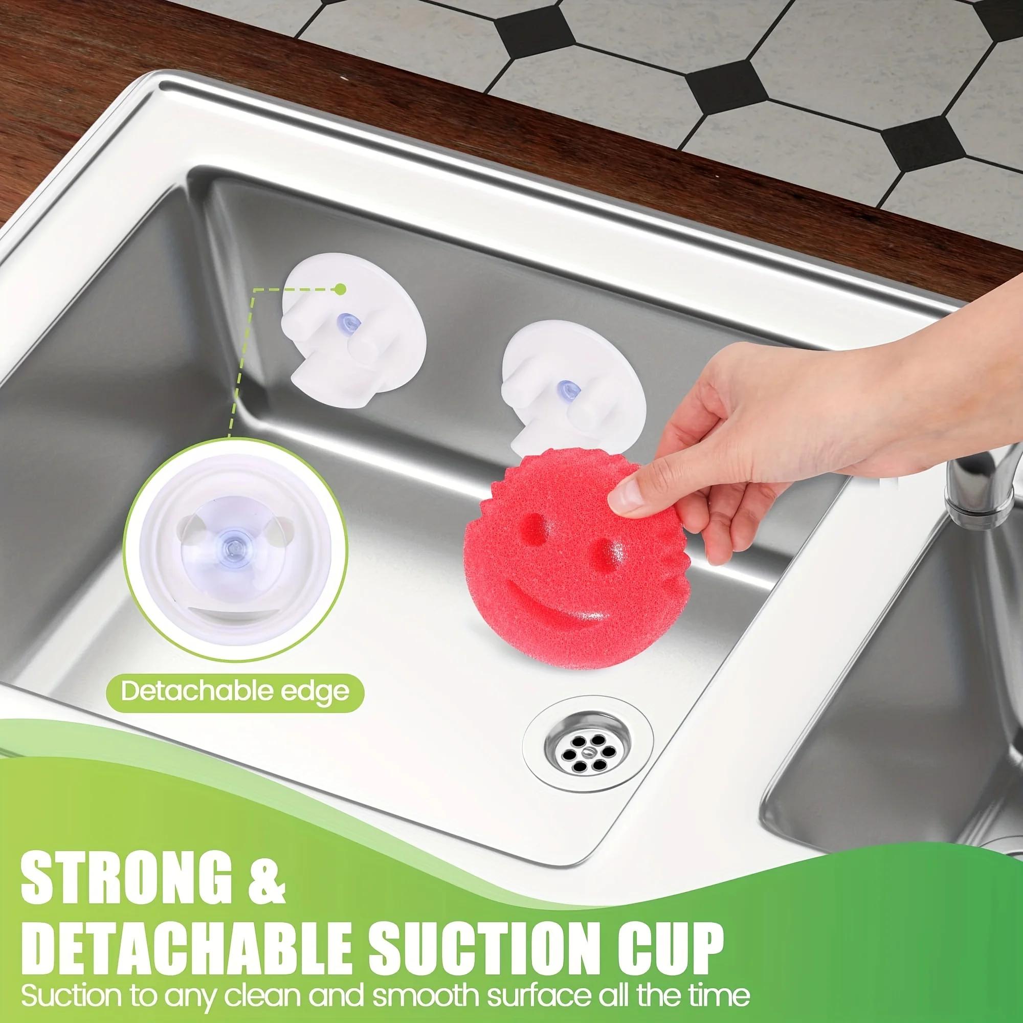 Support pour éponge, support pour éponge avec ventouse, support pour éponge de cuisine/salle de bain, pour éponge ronde (sans éponge)
