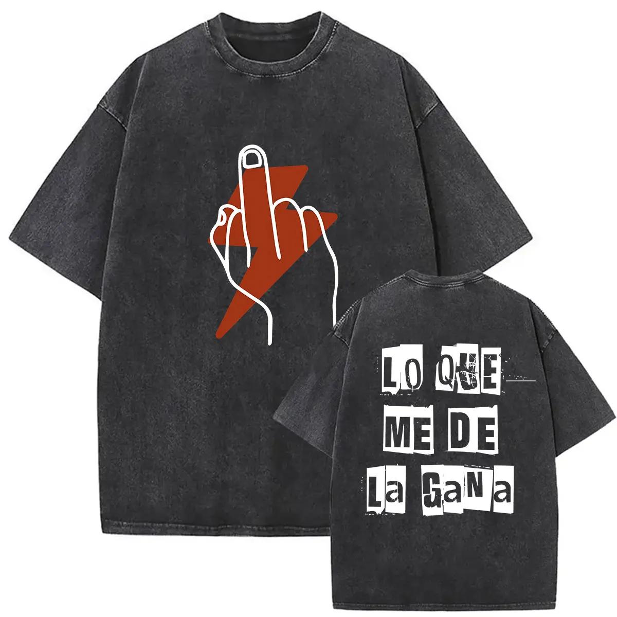 Rappeur Dani Martin Lo Que Me De La Gana Tour 2025 Vintage lavé t-shirts hommes femmes Pop Fans mode vêtements surdimens
