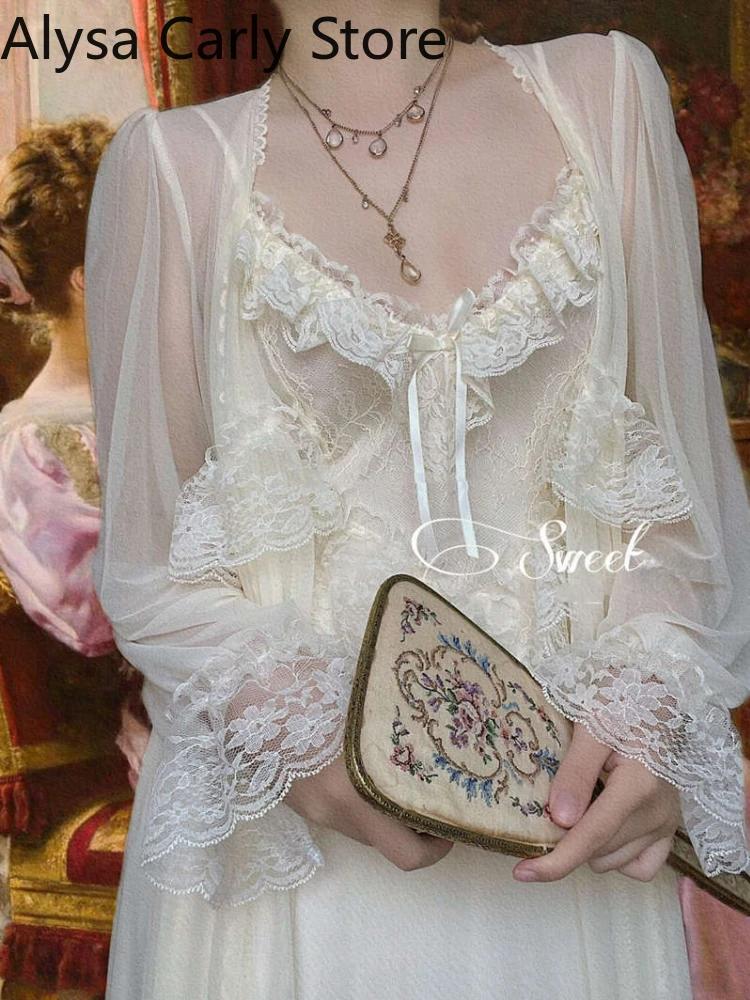 Robe féerique française Vintage en dentelle pour femmes