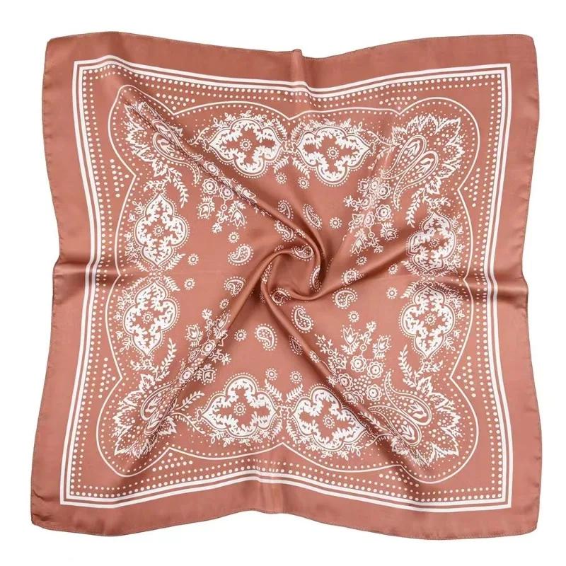 Femmes écharpe 70 cm noir Hip Hop Bandana foulard Paisley imprimé Hijab chapeaux poignet bandeau carré foulards imprimer mouchoir