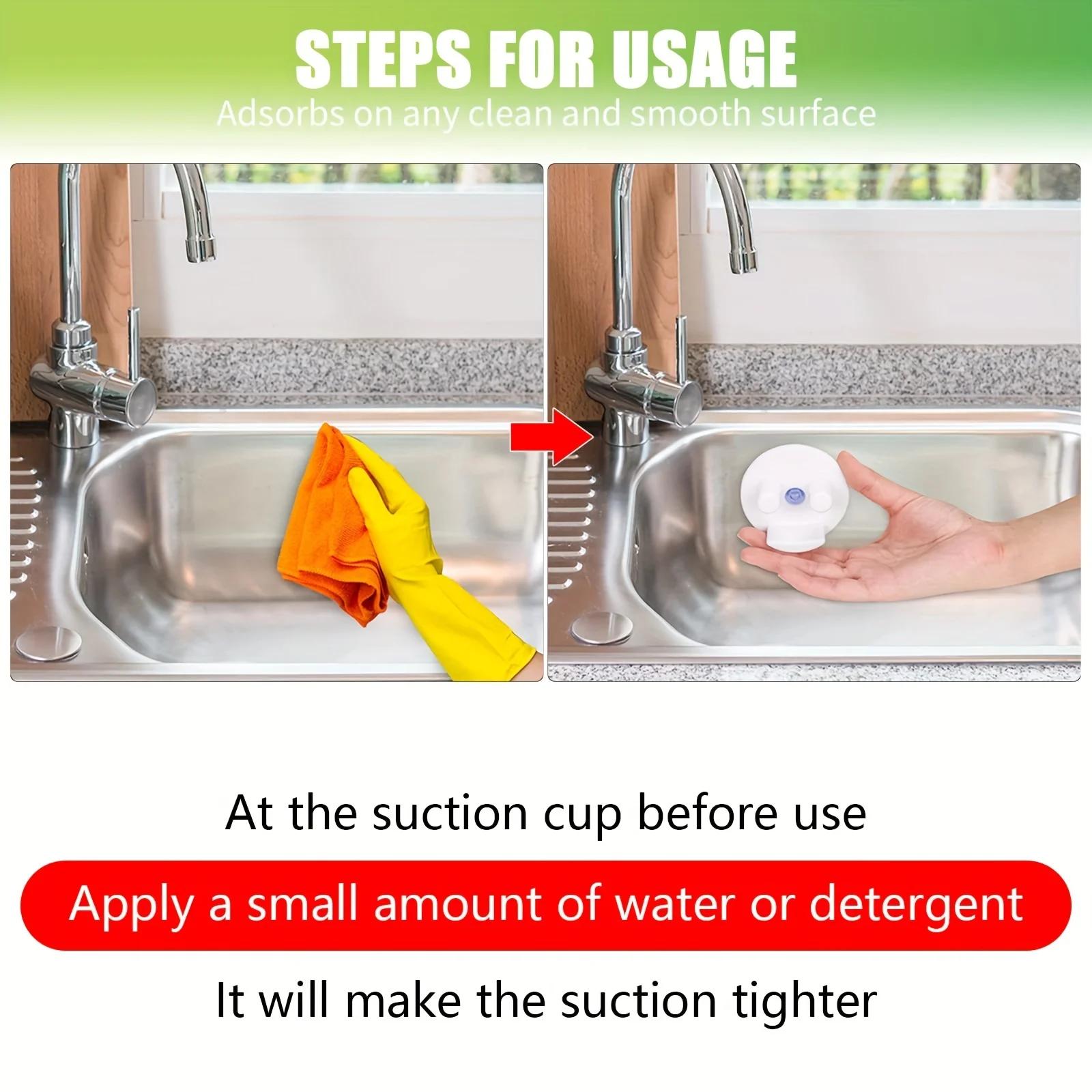Support pour éponge, support pour éponge avec ventouse, support pour éponge de cuisine/salle de bain, pour éponge ronde (sans éponge)
