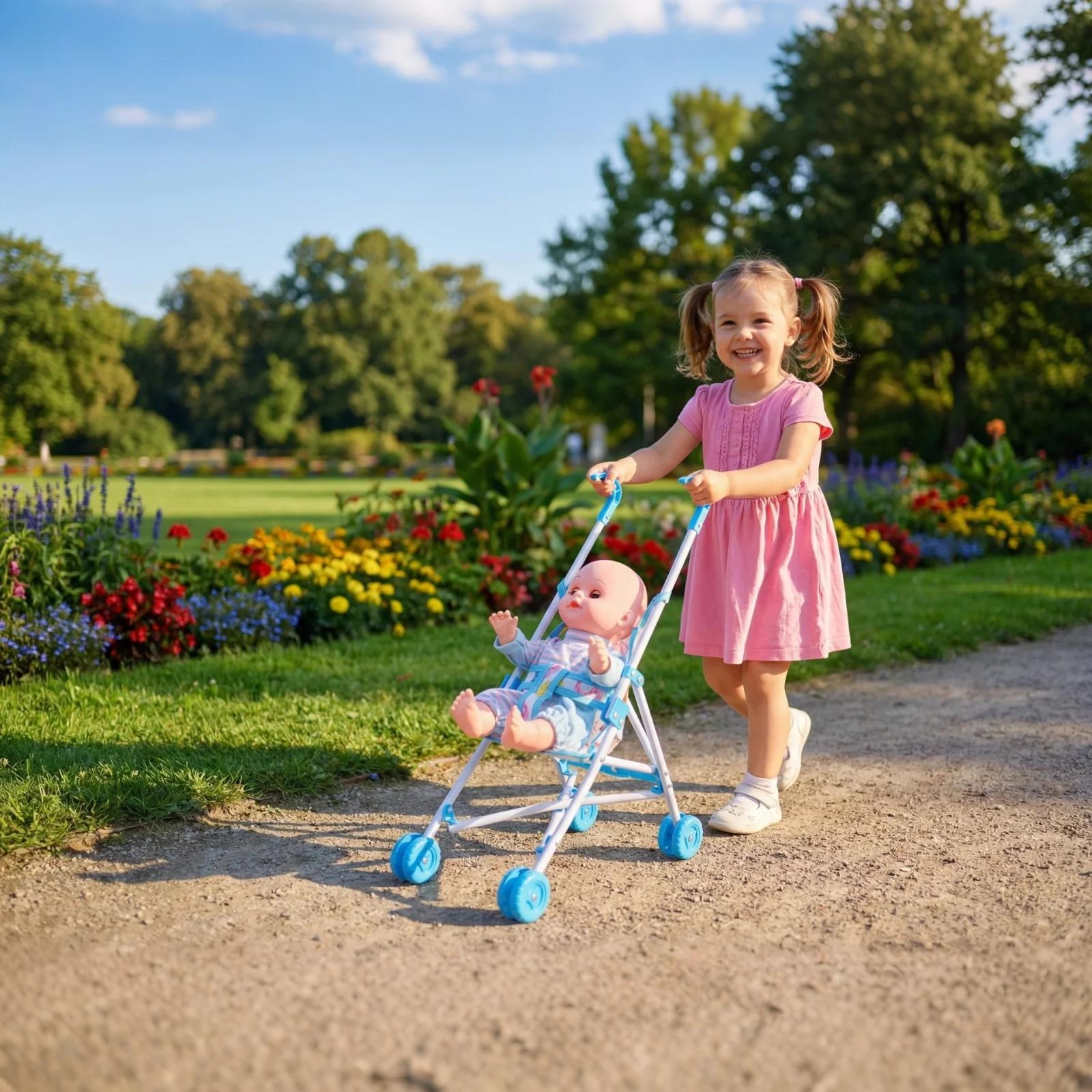 Jouet de poussette de poupée, adapté aux enfants âgés de 3 ans et plus, convient aux poupées de 11 à 15 pouces, cadeau de vacances parfait, cadeau de Noël, B