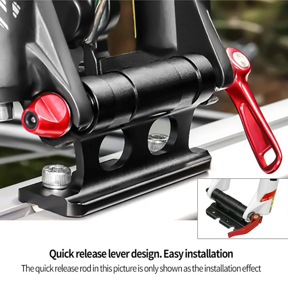 Support de montage de fourche de vélo, support de vélo à dégagement rapide en alliage d'aluminium, support fixe de roue arrière de vélo, support de transport de voiture