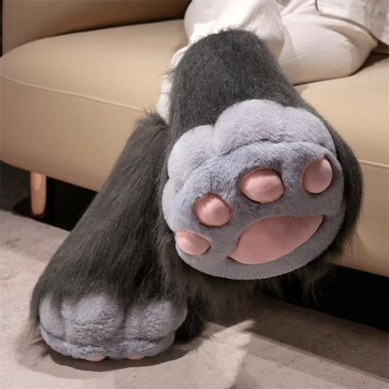 Kawaii Anime Cosplay patte de chat chaussons en peluche femmes chaud hiver maison pantoufles mignon cadeau pour les Fans