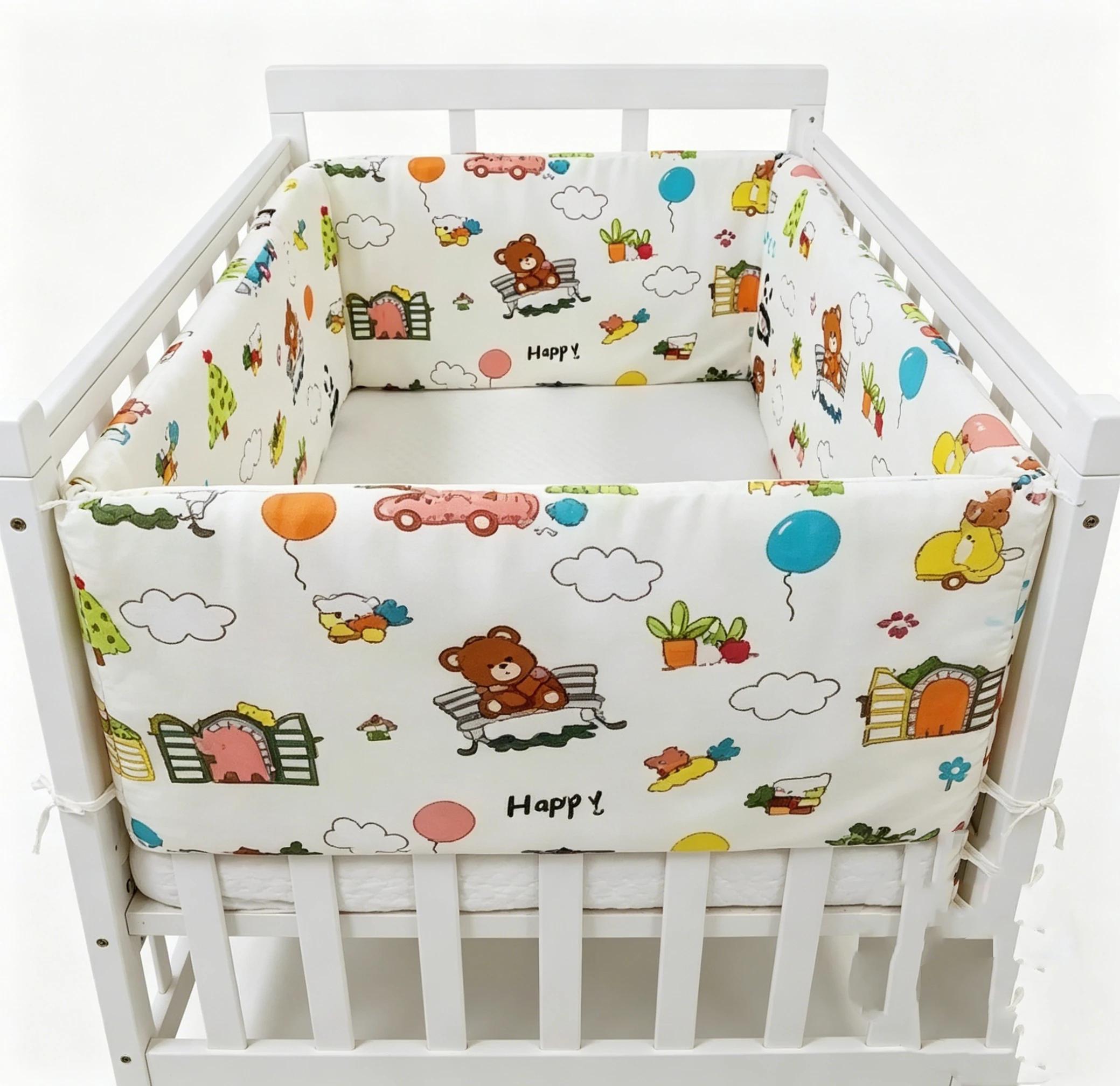 Barrière de lit bébé en coton tressé avec fermeture éclair