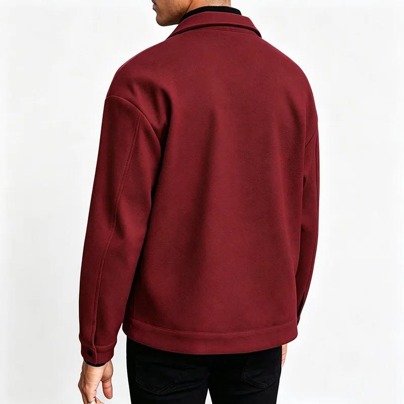 Veste courte en laine à col pour homme