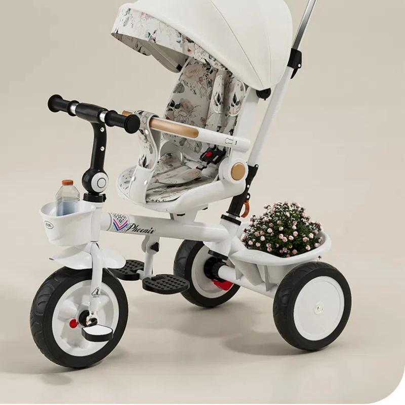 Poussette bébé Tricycle pour enfants peut s'allonger dans les deux directions grande poussette bébé poussoir bébé vélo pliable bébé vélo