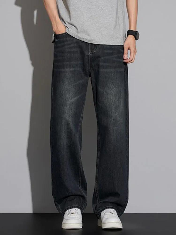 Jean Baggy en Coton à Jambes Larges pour Homme